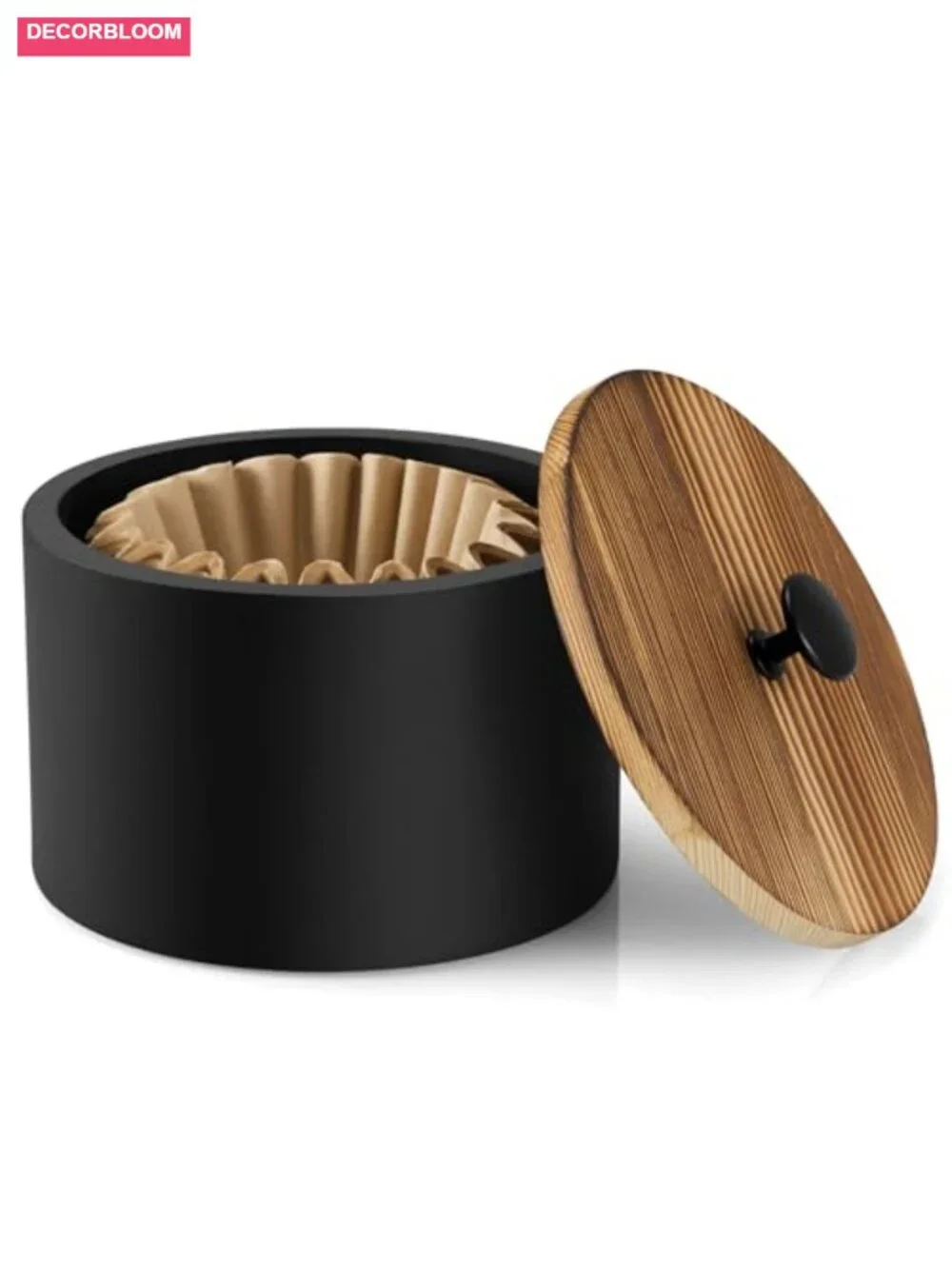 Solid Wood Coffee Filter Holder for Counter with Knob